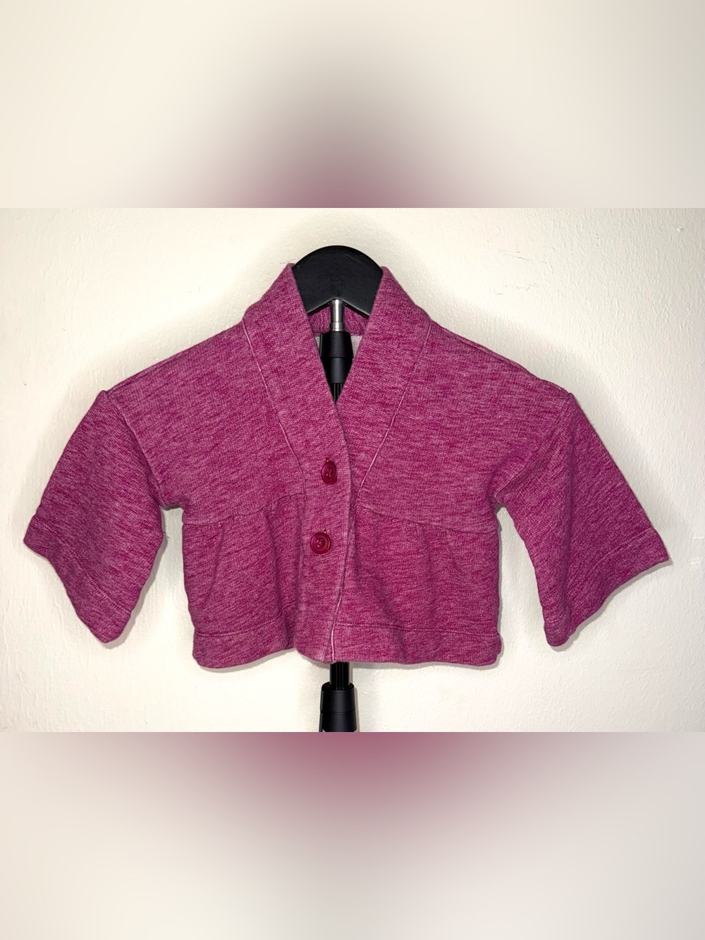 Tea Collection Uma Swing Coat in Heathered Magenta, size 3